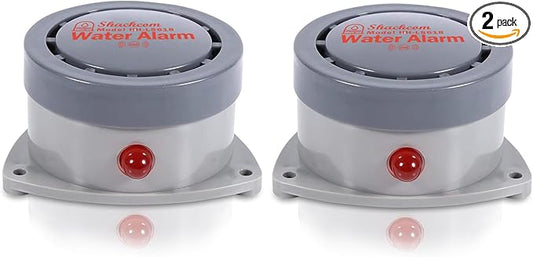 Water Leak Detector 2 Pack, Shackcom Water Alarm 110DB, Waterproof & by Shackcom