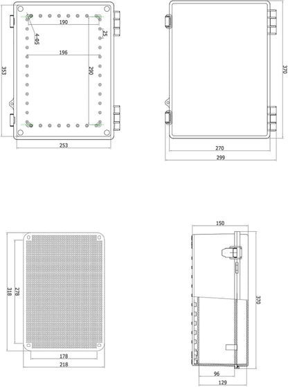 Waterproof Outdoor Electrical Box Junction Box Weatherproof IP67 ABS Plastic - Image 2
