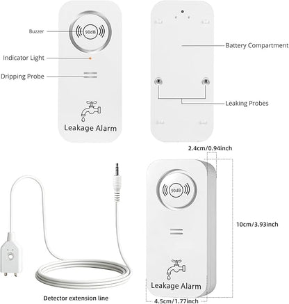 Water Leak Detector 5 Pack, 90dB Water Sensor Alarm - Image 7