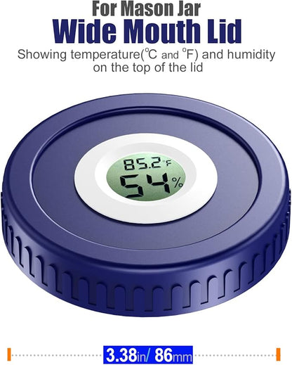 Airtight Mason Jar Lids Built-In Stash Hygrometer Herb Curing monitor fits all - Image 2