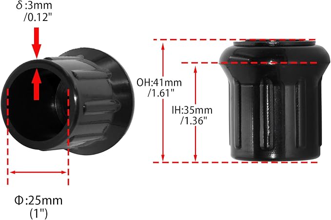 Flyshop 1", 25 mm Chair Leg Caps Furniture Table Covers Floor Protectors - Image 2