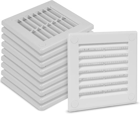 10-Pack 4" x 4" Square Air Vent Cover – White Plastic Vent Deflector by Unknown