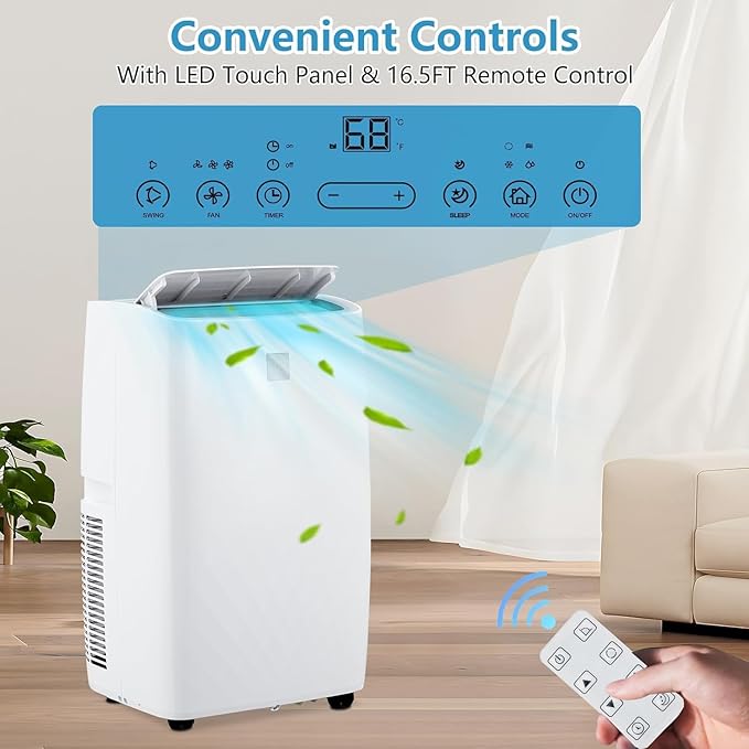 14, 000 BTU Portable AC Unit– 4-in-1 Portable Air Conditioner - Image 3