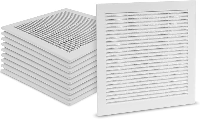 10-Pack 12" x 12" Square Air Vent Cover – White Plastic Vent Deflector by Unknown