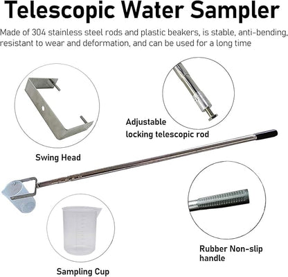 ERRULAN Telescopic Water Sampler Dipper, Ultra Light Rod Plastic Beaker - Image 7