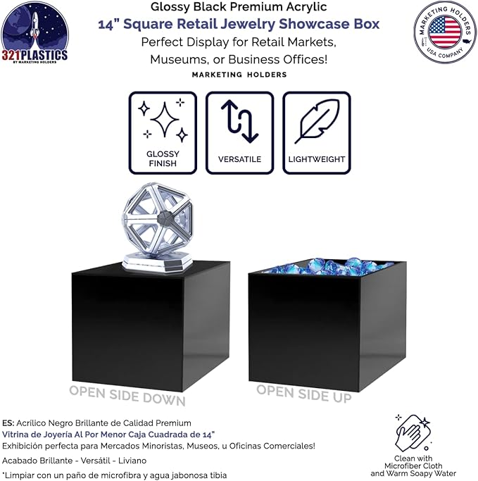 14" Acrylic Display Riser Box - Image 4