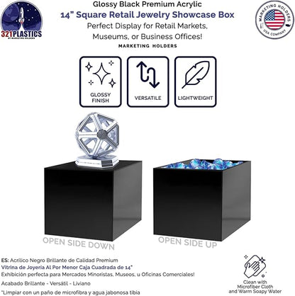 2 Pack 14" Acrylic Display Riser Box - Image 3