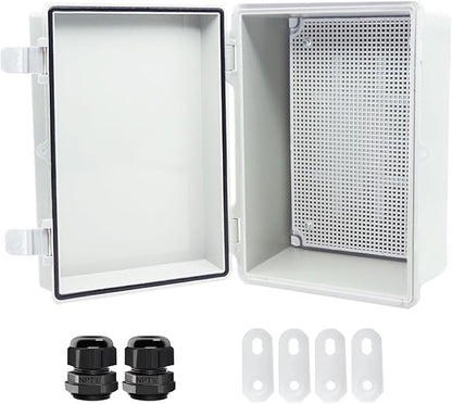 Junction Box, Hinged Cover IP67 Waterproof ABS Project Box by Otdorpatio