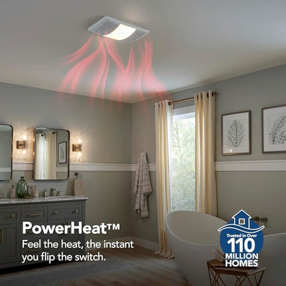 Broan-NuTone BHFLED110 PowerHeat Bathroom Exhaust Fan, and LED Light Combination - Image 4