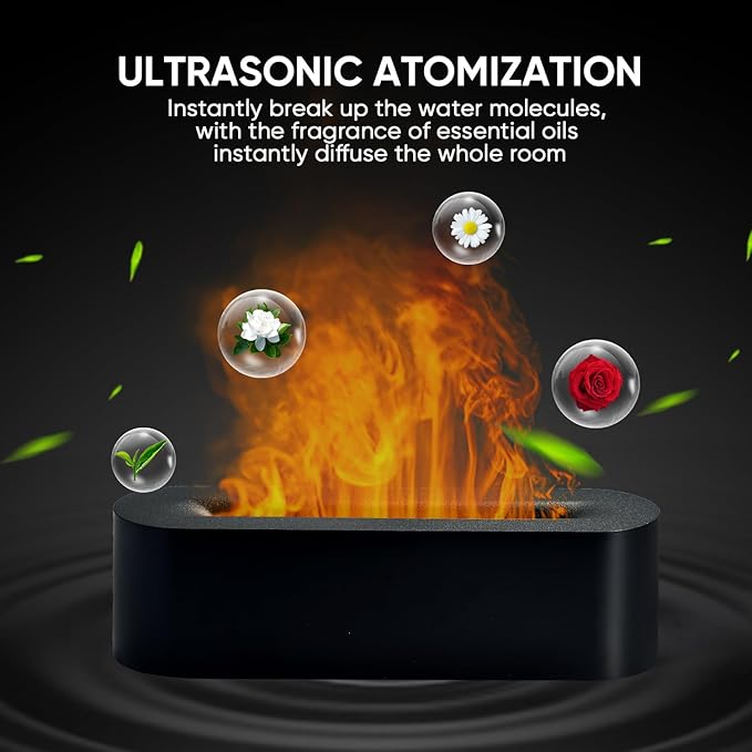 Essential Oil Diffuser, Fireplace Flame Fire Oil Diffuser, 150ml Ultrasonic - Image 6