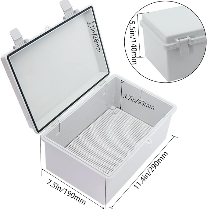 Junction Box, Hinged Cover IP67 Waterproof ABS Project Box - Image 3