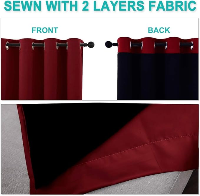 NICETOWN Living Room Completely Shaded Draperies, Privacy Protection & Noise - Image 5