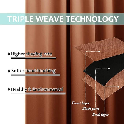 NICETOWN 100% Blackout Curtains 54 inches Long, Double-Deck Completely Blackout - Image 6