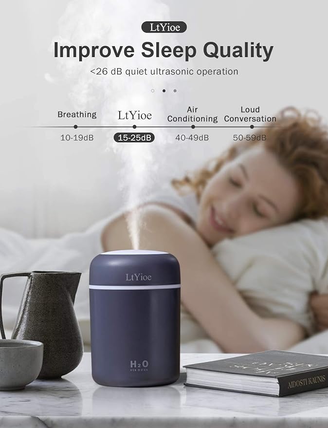 Colorful Cool Mini Humidifier, USB Personal Desktop Humidifier - Image 5