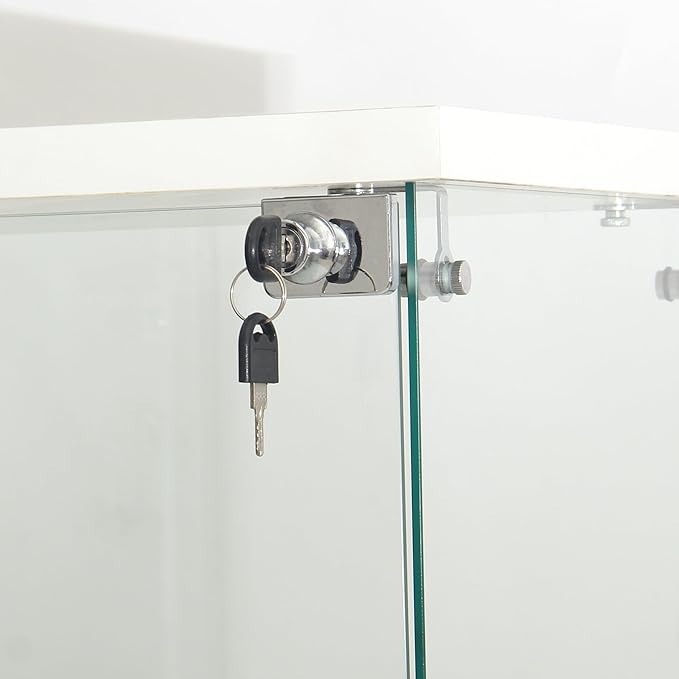 Yoluckea 4 Shelves Glass Display Cabinet - Image 9