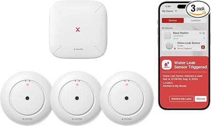 X-Sense Wi-Fi Water Leak Detector, Smart Water Sensor Alarm, Water Detector by X-Sense