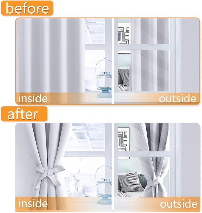 Hiasan Room Darkening Curtains for Bedroom, 70 x 63 Inches - Image 5