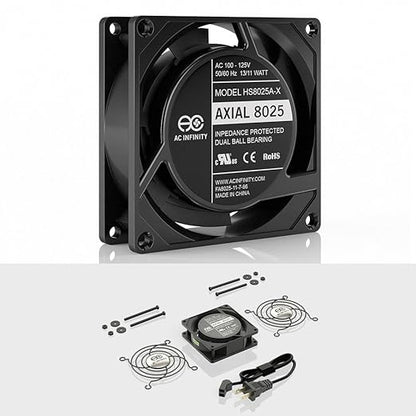 AC Infinity AXIAL 8025, Muffin Fan, 120V AC 80mm x 25mm High Speed, UL-Certified - Image 2