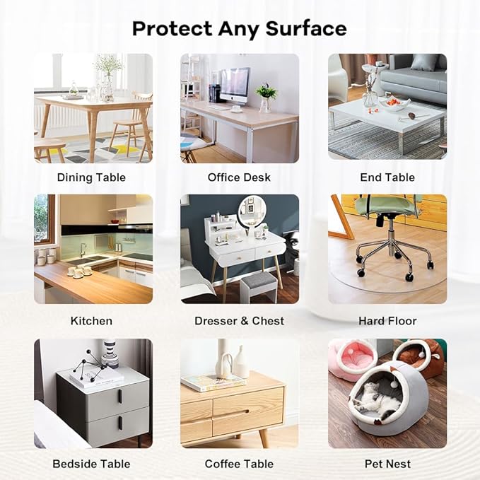 22x54" Clear Vinyl Table Cover Protector Desk Protector Mat Mat Plastic Chair - Image 6