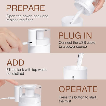 Portable Mini Humidifier, 180ml USB Cool Mist Small Humidifiers - Image 6