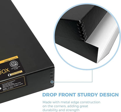 Lineco, 11x14 Black Museum Archival Storage Box, Drop Front Design, - Image 5