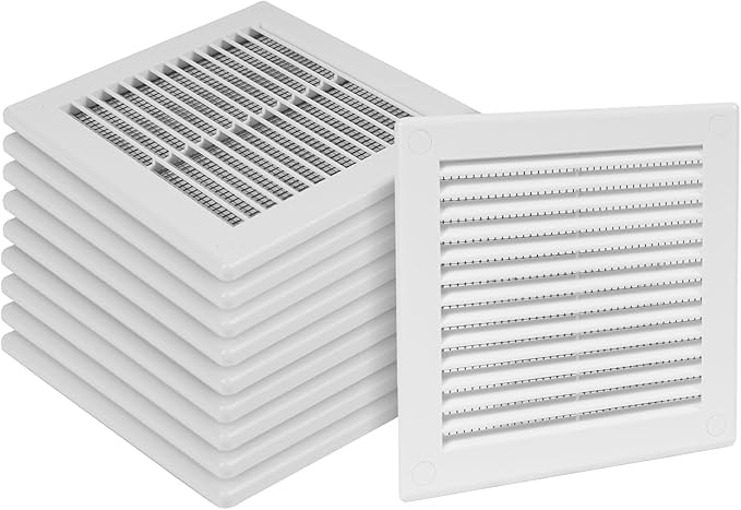 10-Pack 6" x 6" Square Air Vent Cover – White Plastic Vent Deflector by Unknown