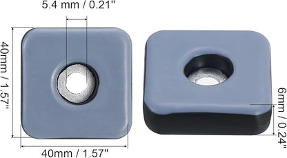 uxcell 8 Pcs Furniture Slider Pads, 1.57x1.57 Inch PTFE Square Screw-on - Image 2