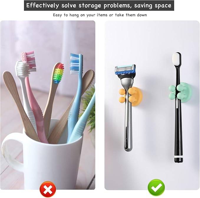 iBetterLife Razor Holder for Shower Hooks – 5Pcs Self Adhesive Wall Mounted - Image 6