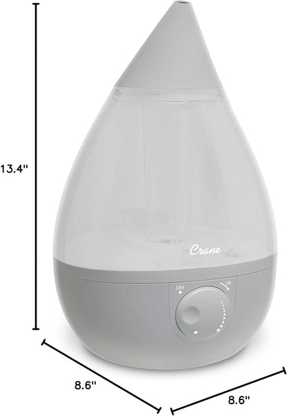 Crane Ultrasonic Teardrop Cool Mist Humidifier, Large 1 Gal Tank, Automatic - Image 9