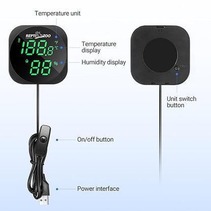 REPTI ZOO Thermometer Hygrometer, LED Digital Thermo Hygrometer - Image 8