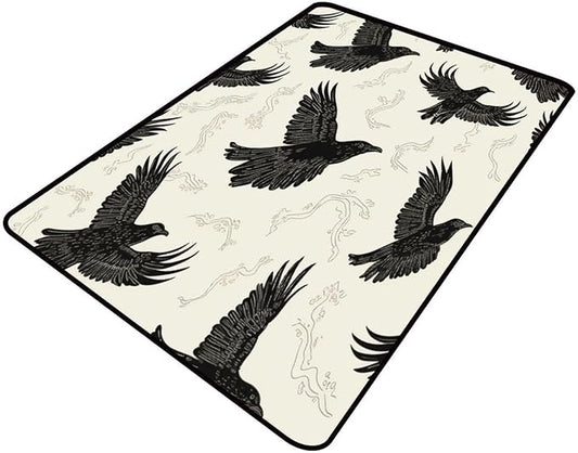 Area Rug, Soaring Eagle Pattern Printing Reversible Area Rugs Fade Resistant by Snarena