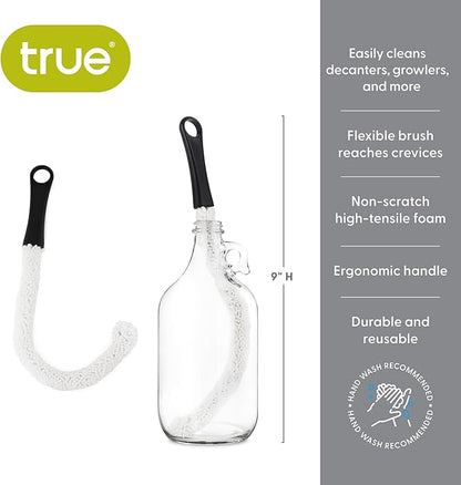 True Decanter and Growler Brush Multipurpose Glassware Cleaner, No-Scratch - Image 3