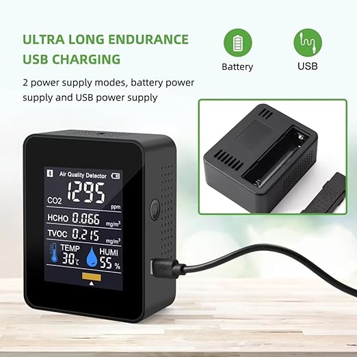 Air Quality Test Kit Monitor, Real Time Smart Colorful Display Clear - Image 7