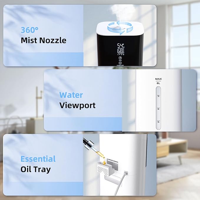 2.11Gal Ultrasonic Cool Mist Humidifier - Image 4