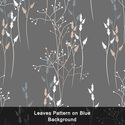 Gray-Blue Leaves Blackout Curtains 63 Inch Length, Room Darkening Curtains - Image 7