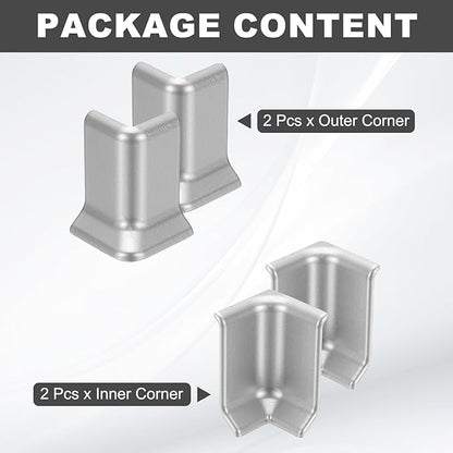 uxcell Self Adhesive Baseboard Corner Blocks, 2.2 Inch Wall Edge Corner - Image 3