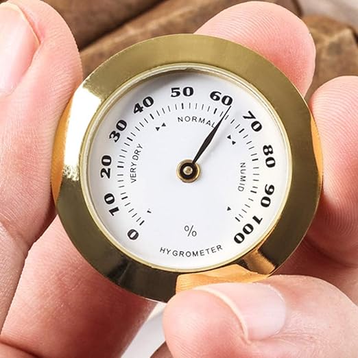 Golden Upgraded Hygrometer Humidity Meter Mini 38mm Round Glass Analog - Image 7