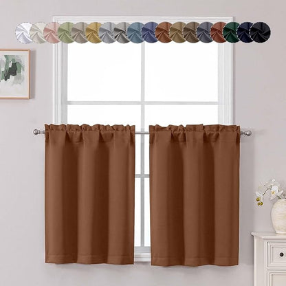 Chyhomenyc Sun Baked Short Blackout Curtains 30 Inch Length, Small Kitchen by Chyhomenyc
