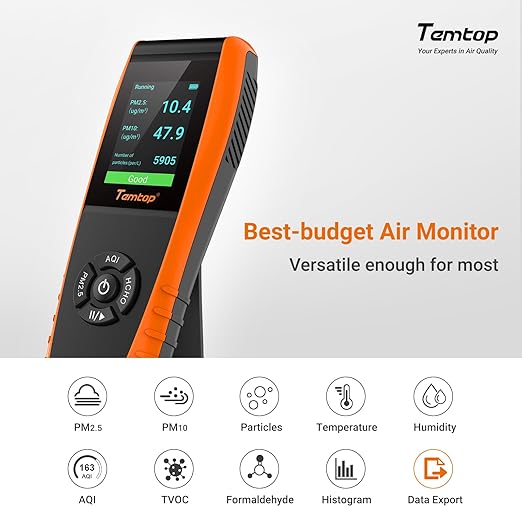 Temtop Air Quality Monitor PM2.5 PM10 Particle Counter, Formaldehyde, - Image 2
