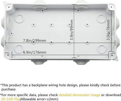 LeMotech ABS Plastic Dustproof Waterproof IP65 Junction Box Universal - Image 3