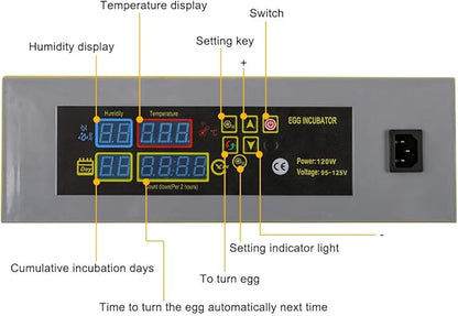 96 Egg Incubator, Efficient Incubator Hatching Eggs, - Image 6