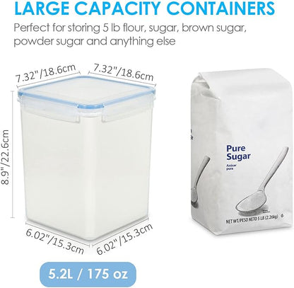 Vtopmart Large Food Storage Containers 5.2L / 175oz, 4 Pieces BPA Free Plastic - Image 2