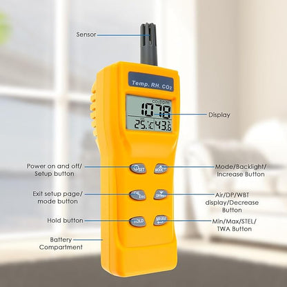 CO2 Meter Portable CO2 Detector Digital CO2 Monitor - Image 8