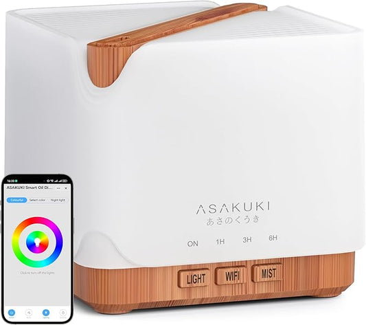 ASAKUKI Smart WiFi Essential Oil Diffuser, Large 700 ml Cool Mist Humidifier by ASAKUKI