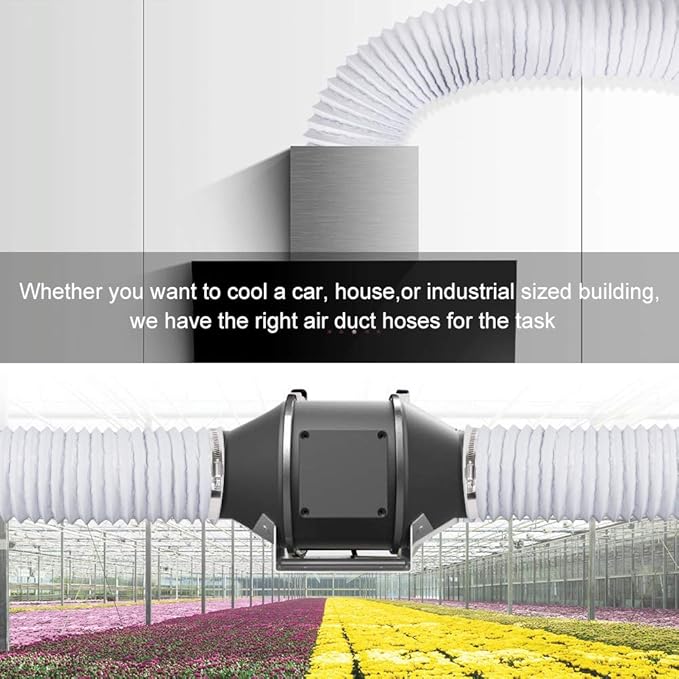 4Inch 10FT Long Flexible Aluminum Air Ducting, Heavy-Duty White 4 Layer Dryer - Image 6
