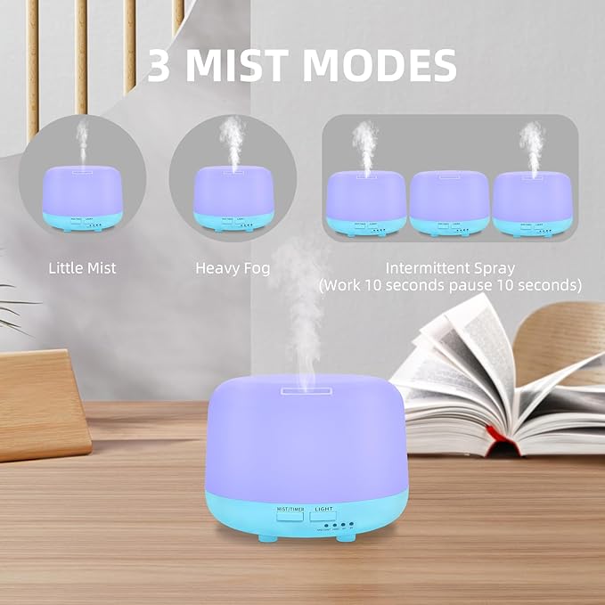 300ML Air Diffuser for Essential Oils, Ultrasonic Aromatherapy Diffuser - Image 3