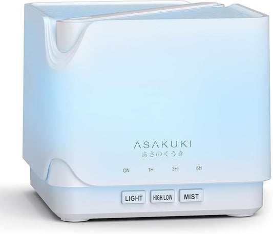 ASAKUKI Essential Oil Diffuser, Auto-Off Safety Switch, and 7 LED Light Colors by ASAKUKI