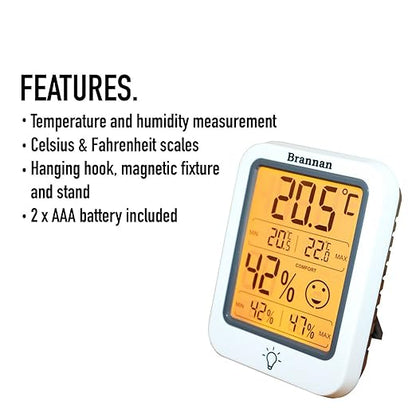 Brannan Digital Room Thermometer Hygrometer Indoor Humidity Meter Accurate - Image 5
