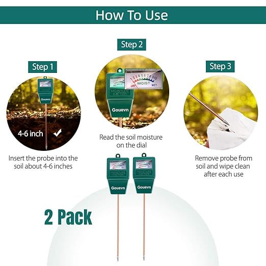 2pack Soil Moisture Meter, Hygrometer Soil Plant Water Meter, Plant Moisture - Image 3