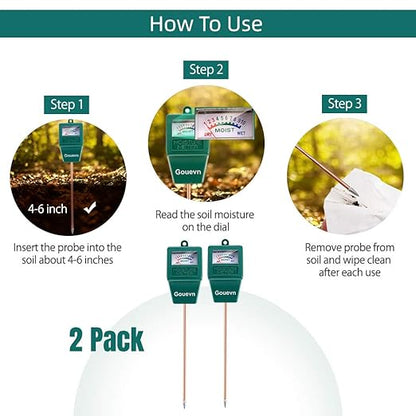 2pack Soil Moisture Meter, Hygrometer Soil Plant Water Meter, Plant Moisture - Image 3